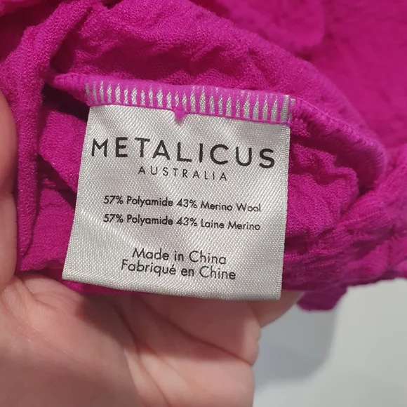 Metalicus one size wool blend fuschia stretch skirt - Picture 3 of 4